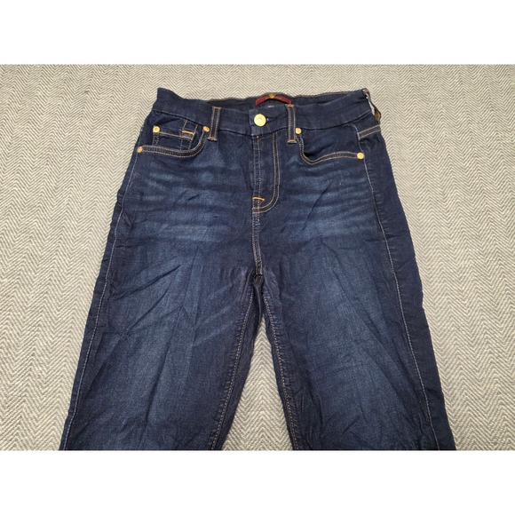 7 For All Mankind Womens Skinny Jeans Dark Wash Indigo Blue Size 25 27 Inseam - Picture 9 of 9